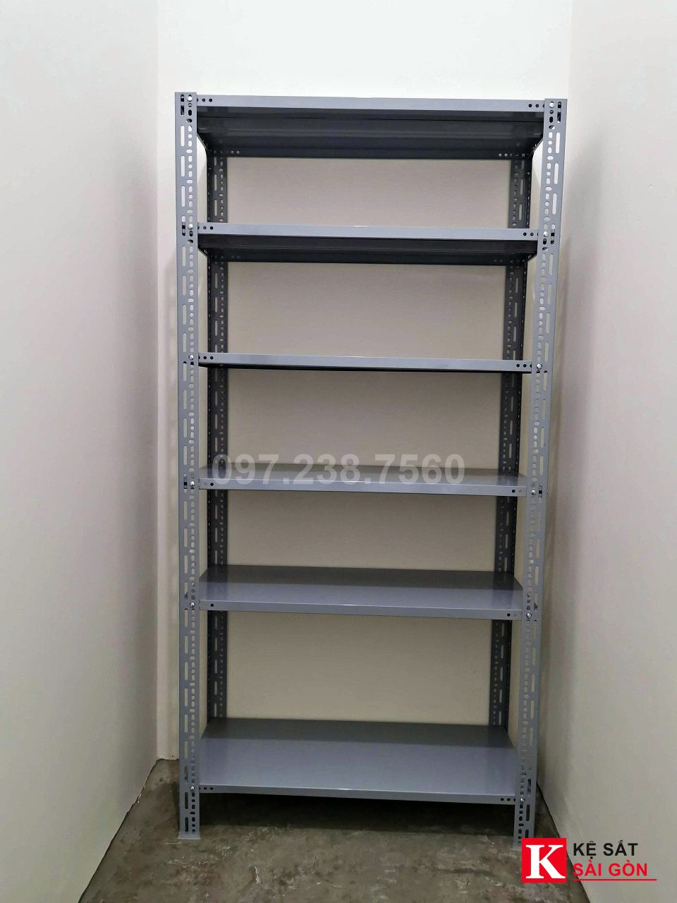 Kệ sắt V lỗ 150×50×200cm 6 tầng