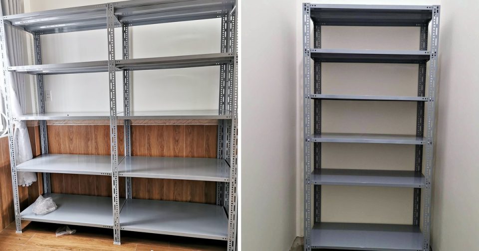 Kích thước kệ sắt V lỗ: chọn dài, sâu, cao và cỡ thanh
