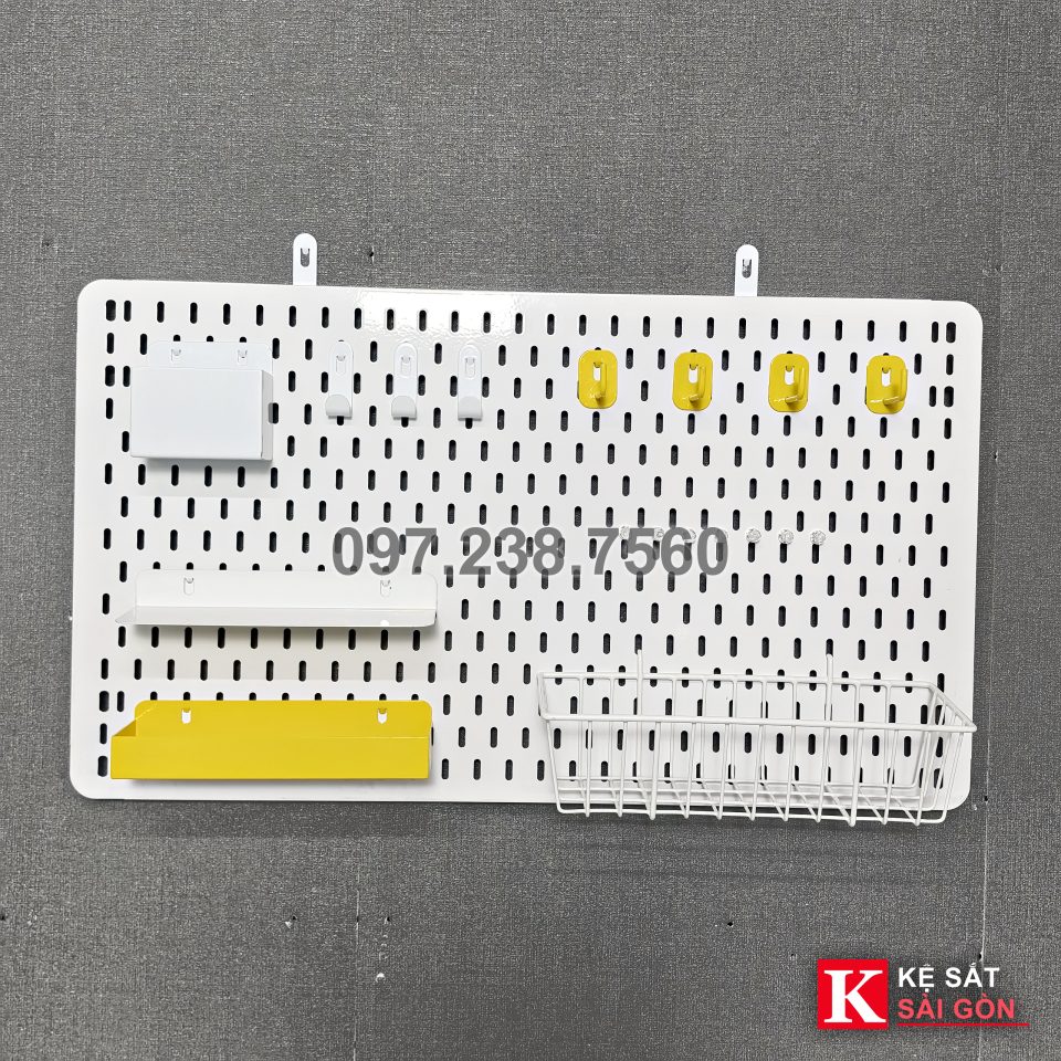 Tấm pegboard lỗ dọc 70cm x 40cm - Đen