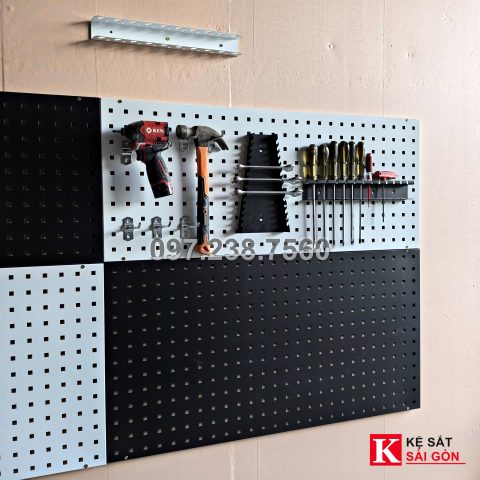 Tấm pegboard lỗ vuông 100cm x 50cm - Đen