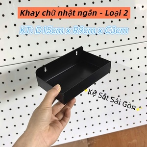 Khay Chữ Nhật Ngắn Loại 2 - Đen
