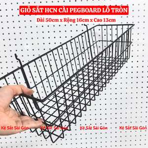Giỏ Cài Tôn HCN 50cm - Đen