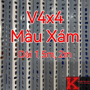 Sắt v lỗ 4x4 - 200cm - Xám