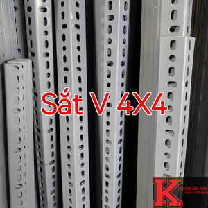 Sắt v lỗ 4x4 - 100cm - Xám