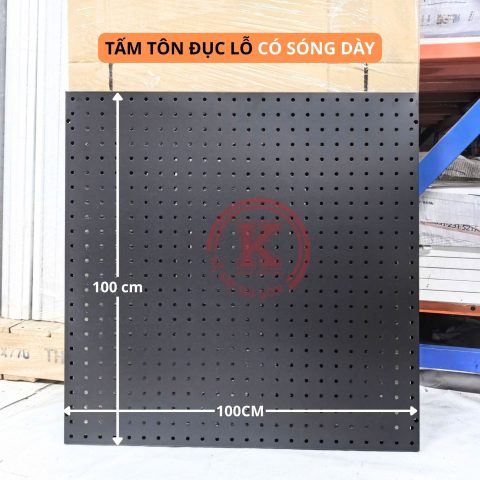 Tấm tôn lỗ 100cm x 100cm - Đen