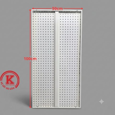 Tấm tôn lỗ 100×50 có sóng trắng — gắn tường