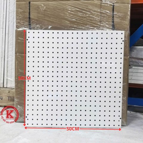 Tấm tôn lỗ 50cm x 50cm - Trắng