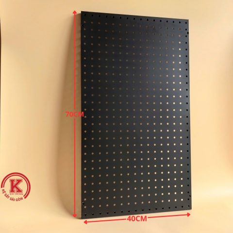 Tấm tôn lỗ 70cm x 40cm - Đen