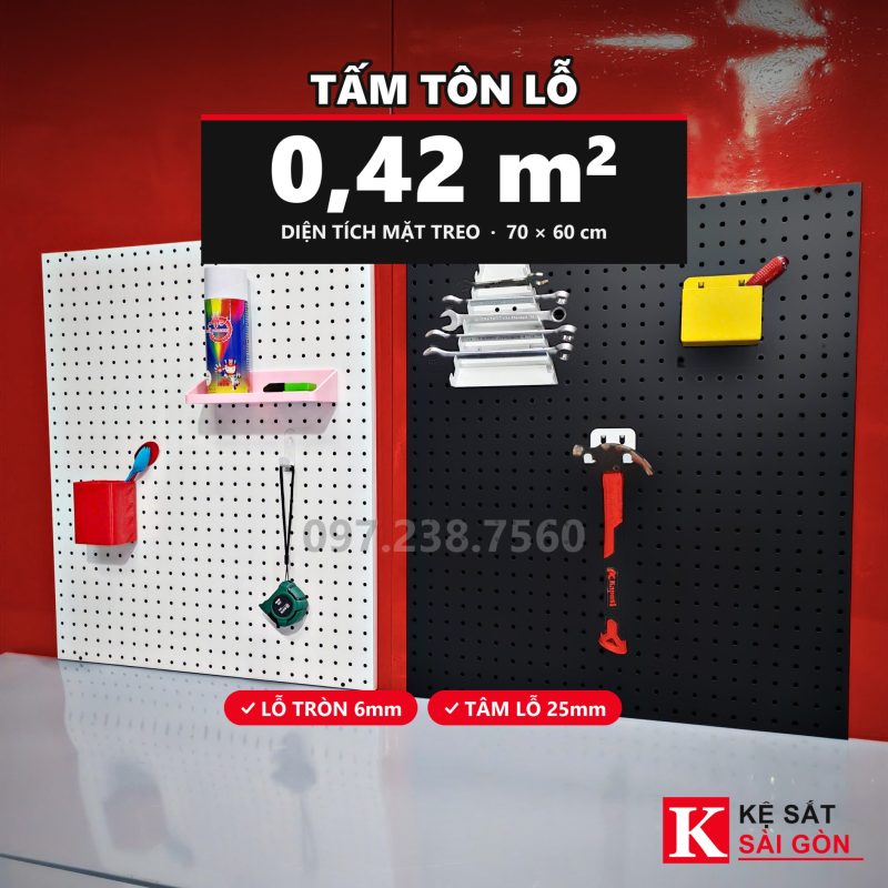 Tấm tôn lỗ vuông 60x70cm(HÀNG ĐẶT)