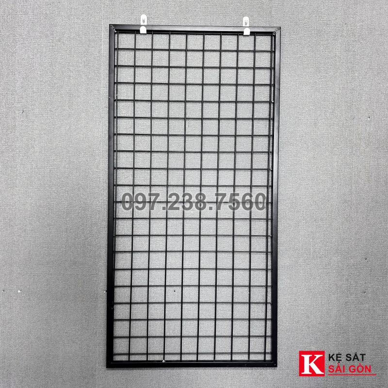 Ảnh thực tế khung lưới ô vuông màu đen, khung hộp bao
