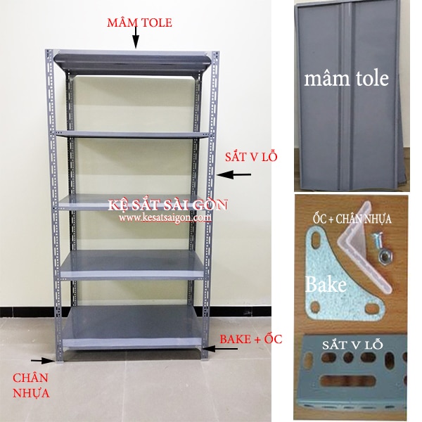 Cấu tạo chi tiết kệ sắt v
