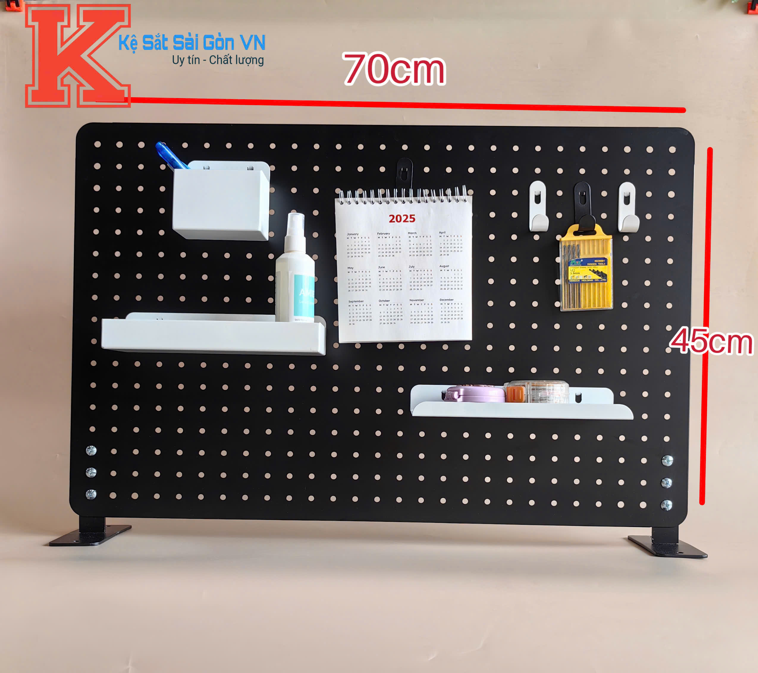 Tấm Pegboard chân đứng để bàn treo phụ kiện - 70x45, 60x50