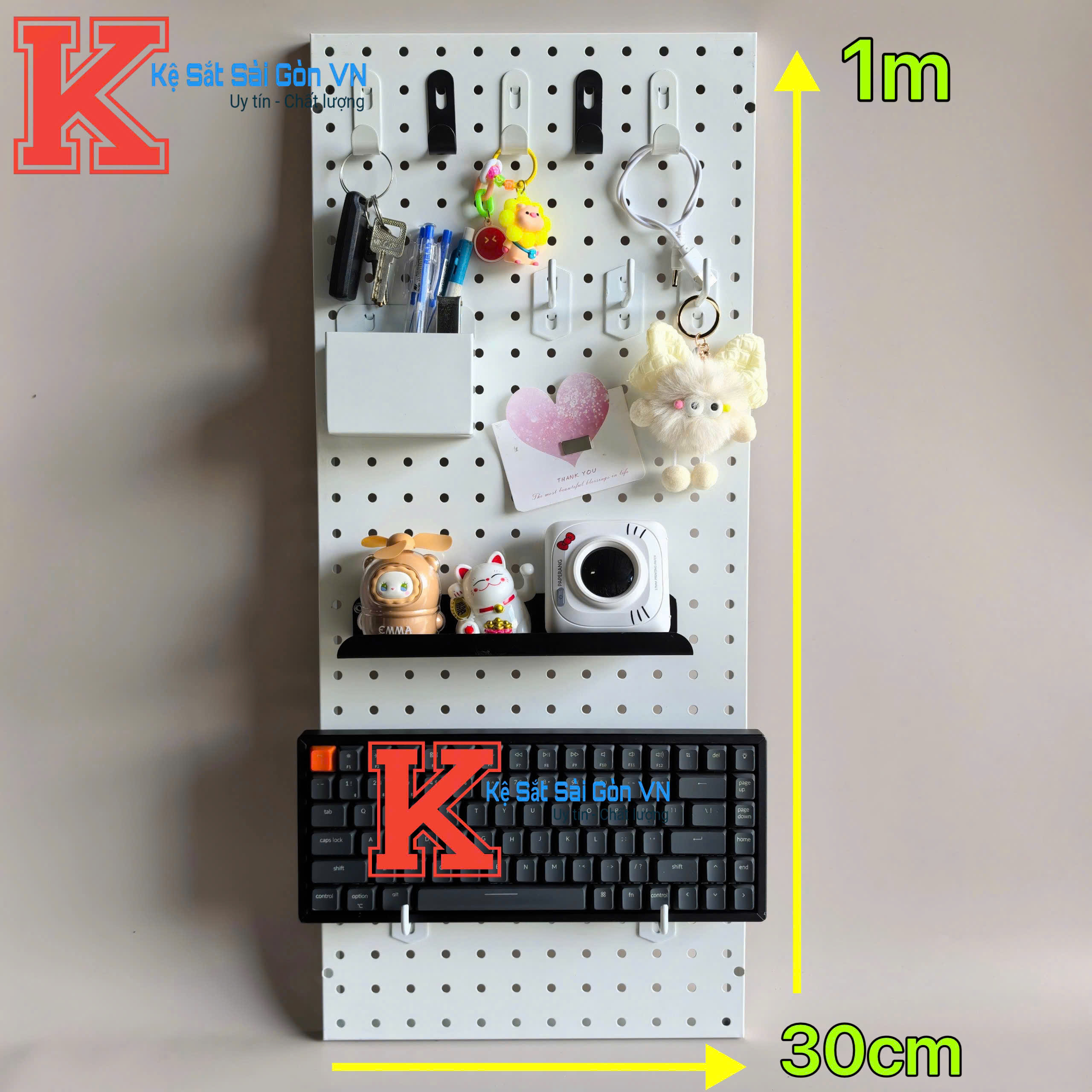 Tấm tôn lỗ Pegboard cao cấp gắn tường Decor