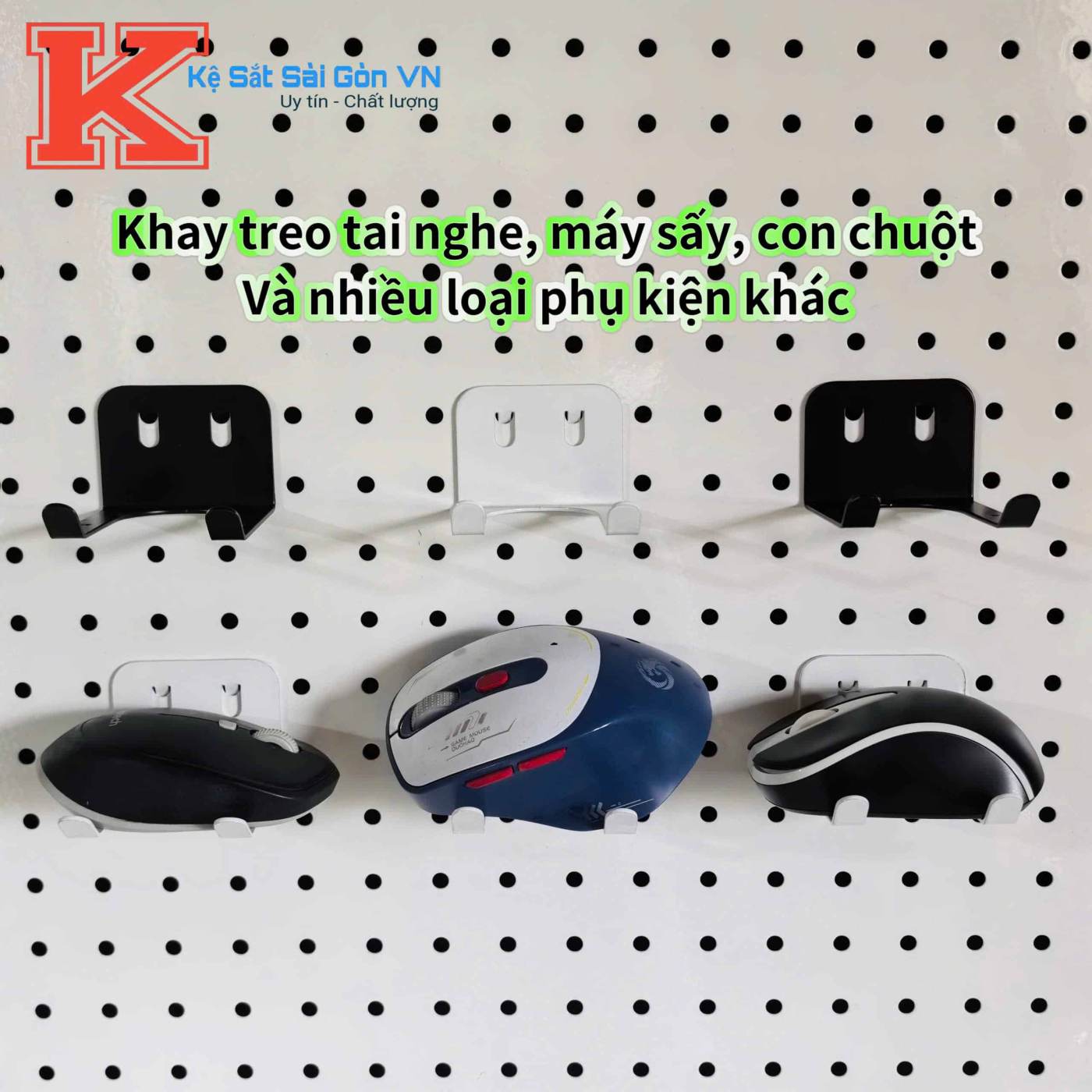 Khay chữ U treo phụ kiện Decor bảng Pegboard kim loại