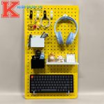 { MÀU VÀNG } Bảng Pegboard kim loại gắn tường treo phụ kiện Decor bàn học, bàn làm việc